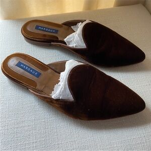 MARGUAX Brown Velvet Mules Women's 38.5 7.5